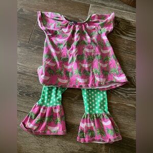 Simply southern 2t tropical set bell bottom palm trees